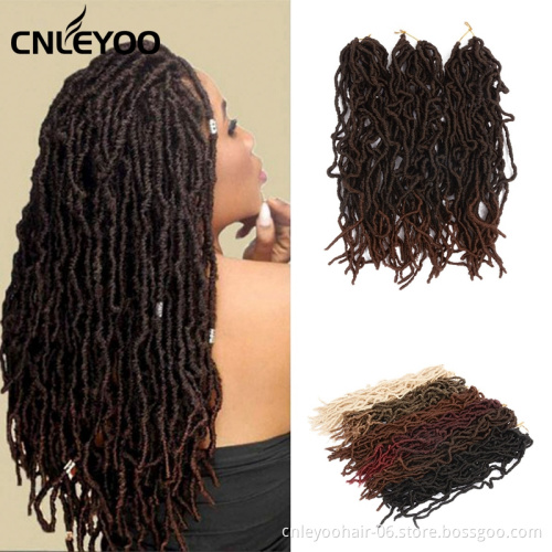18 Inch Nu Locs Crochet Hair 10 inch 14 inch 24 inch Brown New Faux Lock Crochet Braids For Girls